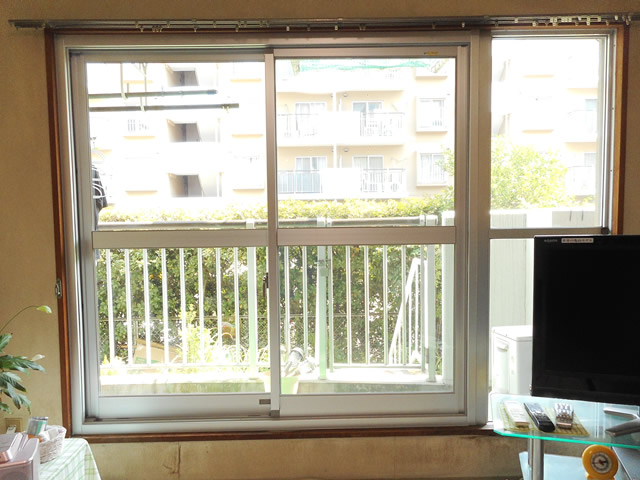 窓のリフォーム　カバー工法によるサッシ取替工事　施工事例　名古屋市中川区